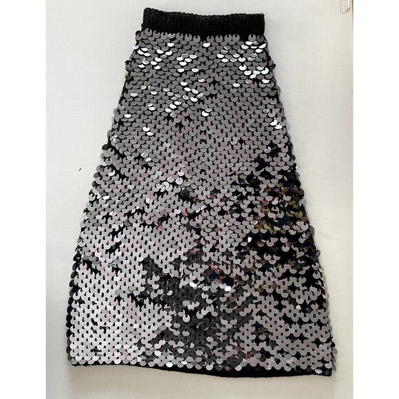 Joan Vass Sz S Knit Sequin 2 Piece Dress Black Wool Glam Party Knitted Dramatic - Picture 10 of 16